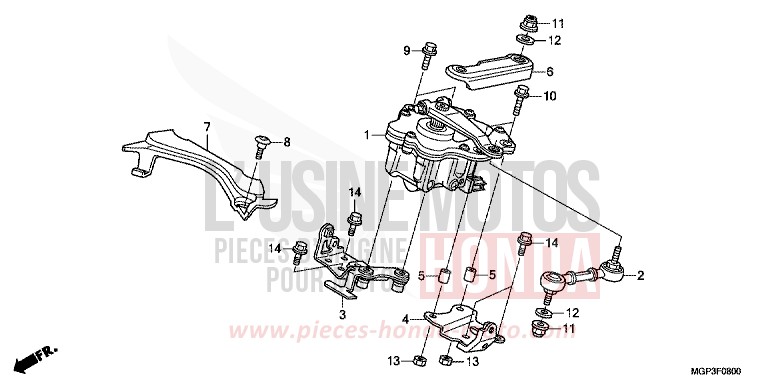 AMORTIS. DIRECTION de CBR1000RR "Fireblade" VICTORY RED (R334XA) 2012